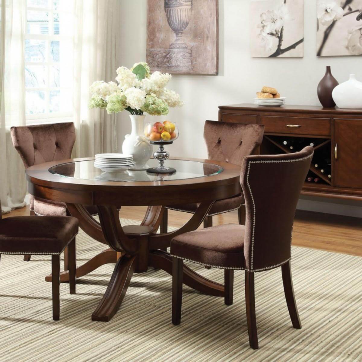 Winado 5 Piece Round Dining Table Set, Modern Kitchen Table and Chairs