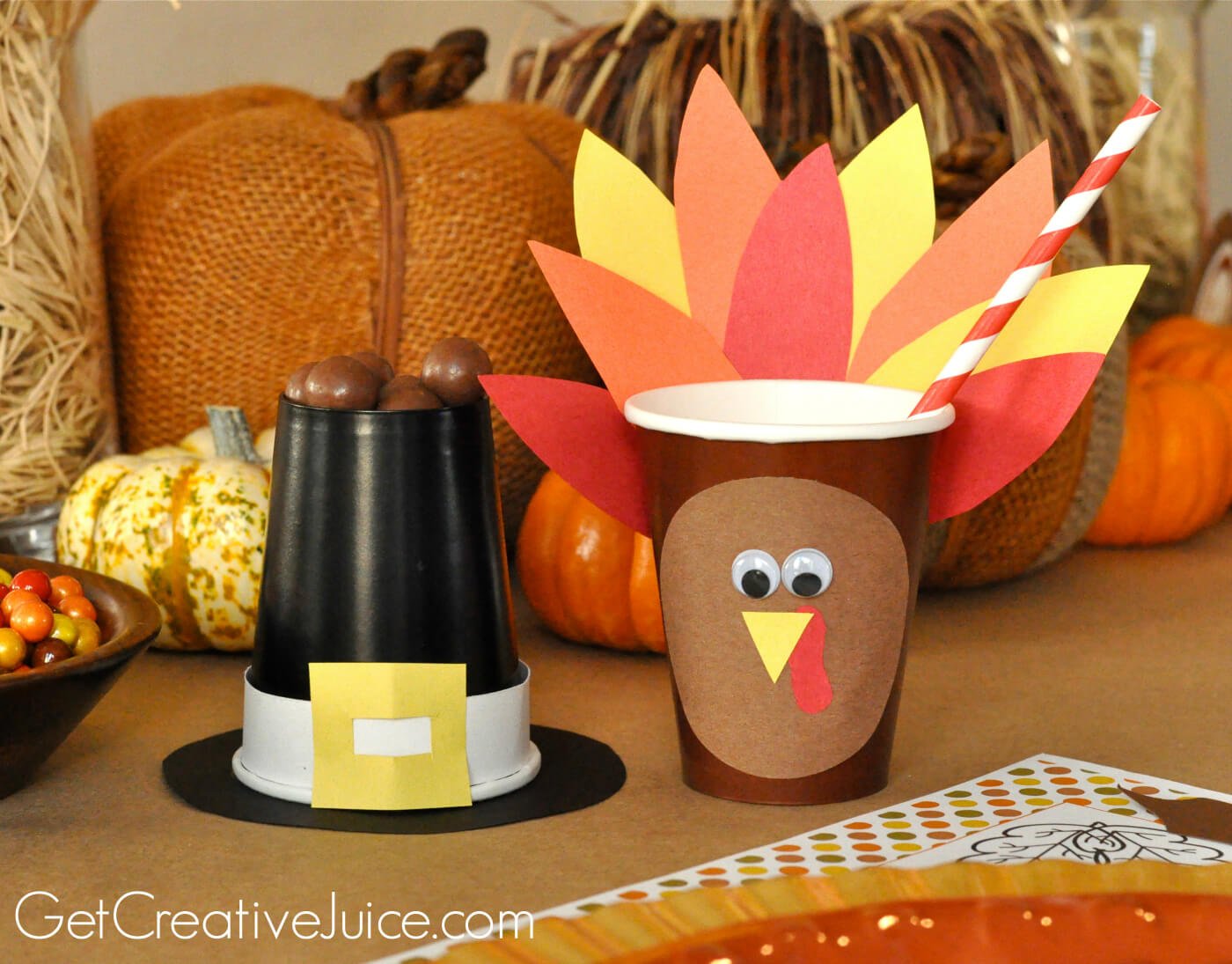 thanksgiving diy decorations table turkey easy magnificent pilgrim hat source