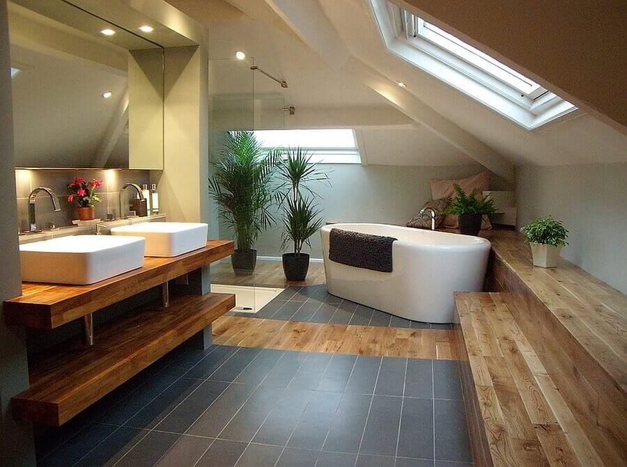 excellent ideas for bathroom decorating with skylight