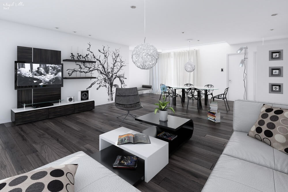 Black And White Interior Design Ideas Modern Apartment By