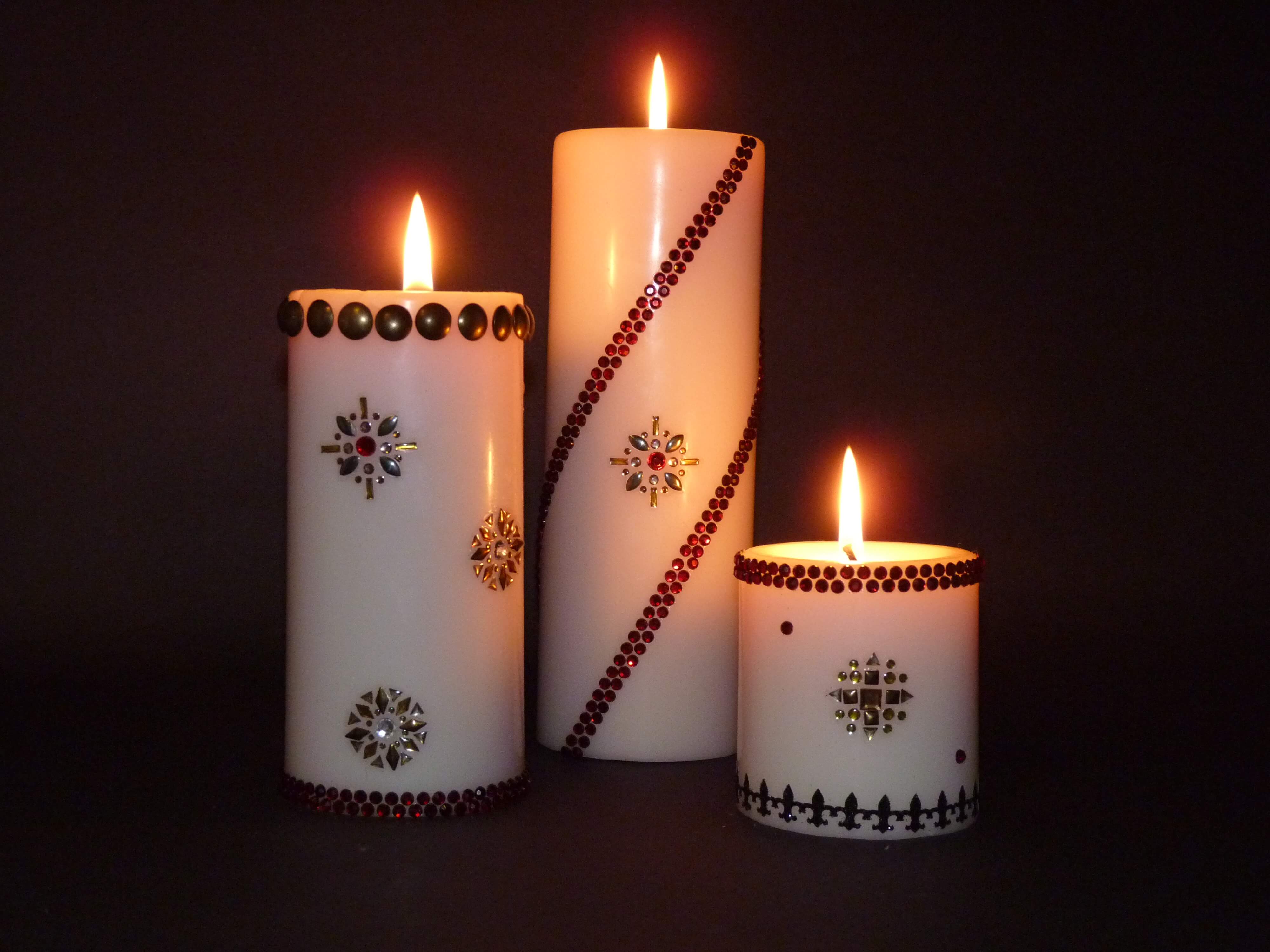 candle decoration in living room