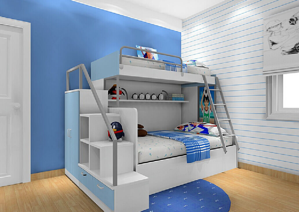 Fashionable Kids Room Design With Amazing Bunk Bed