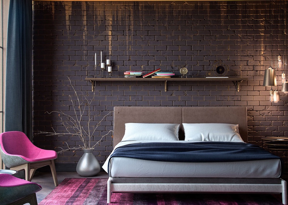 18 Accent Brick Wall Designs For Beautiful Look Of The Bedroom