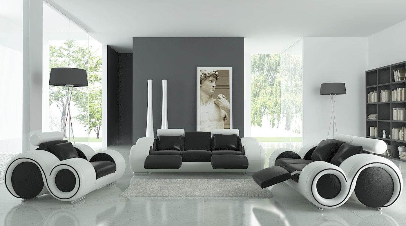 black and white interior design