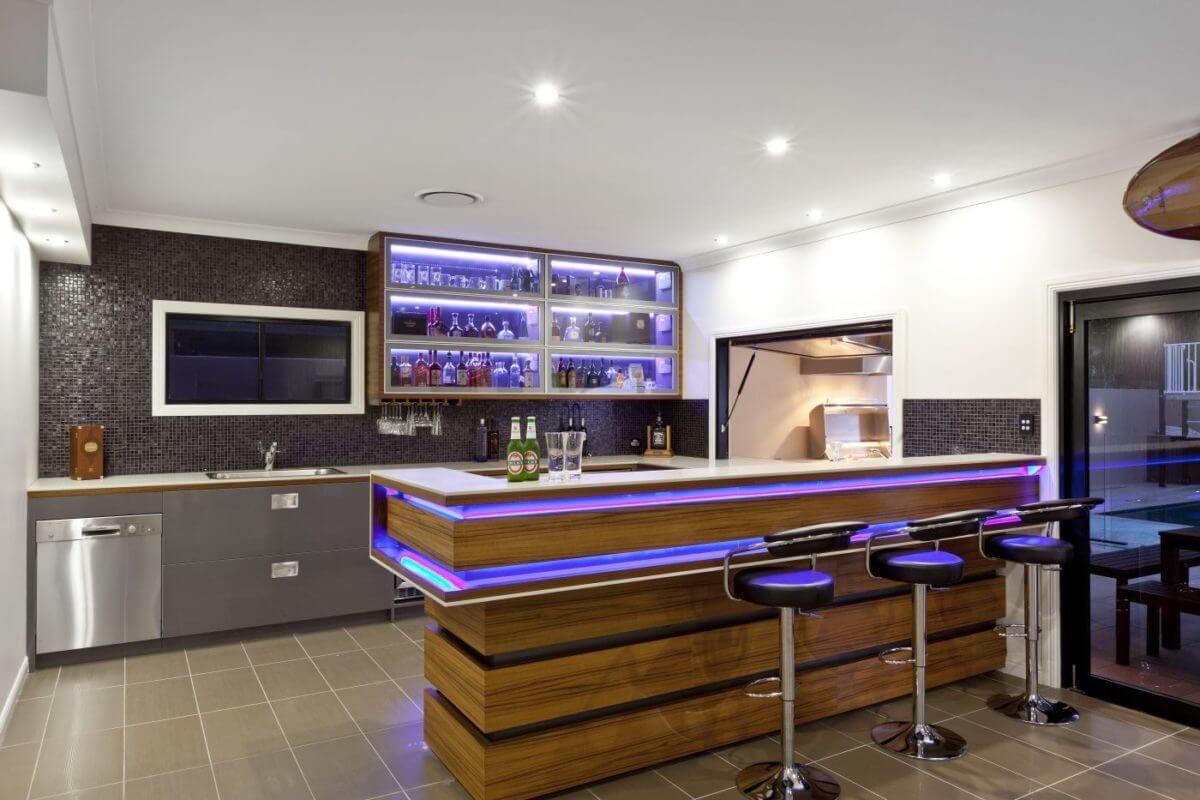 Unique Contemporary Bar Designs For Home for Large Space