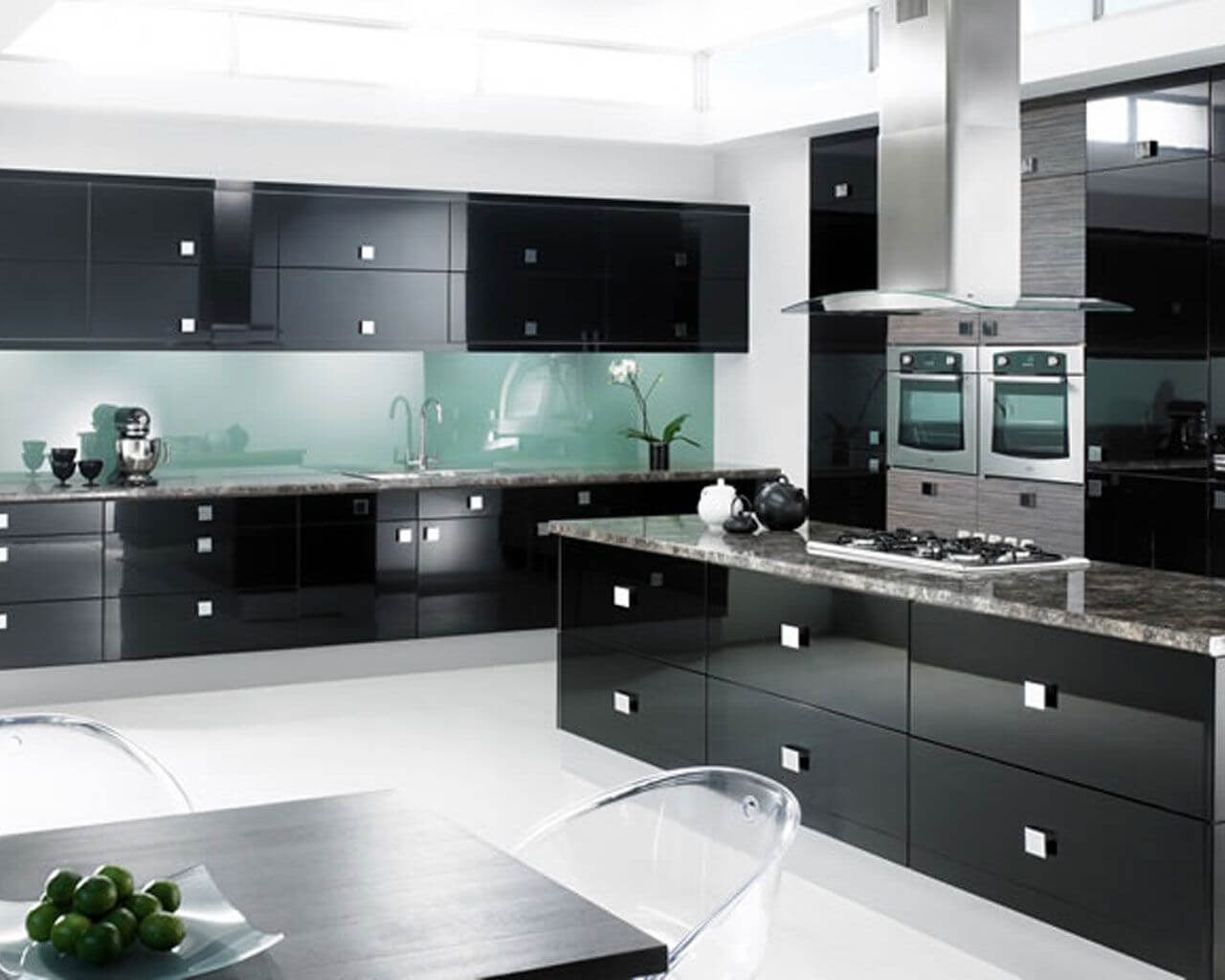 black kitchen design