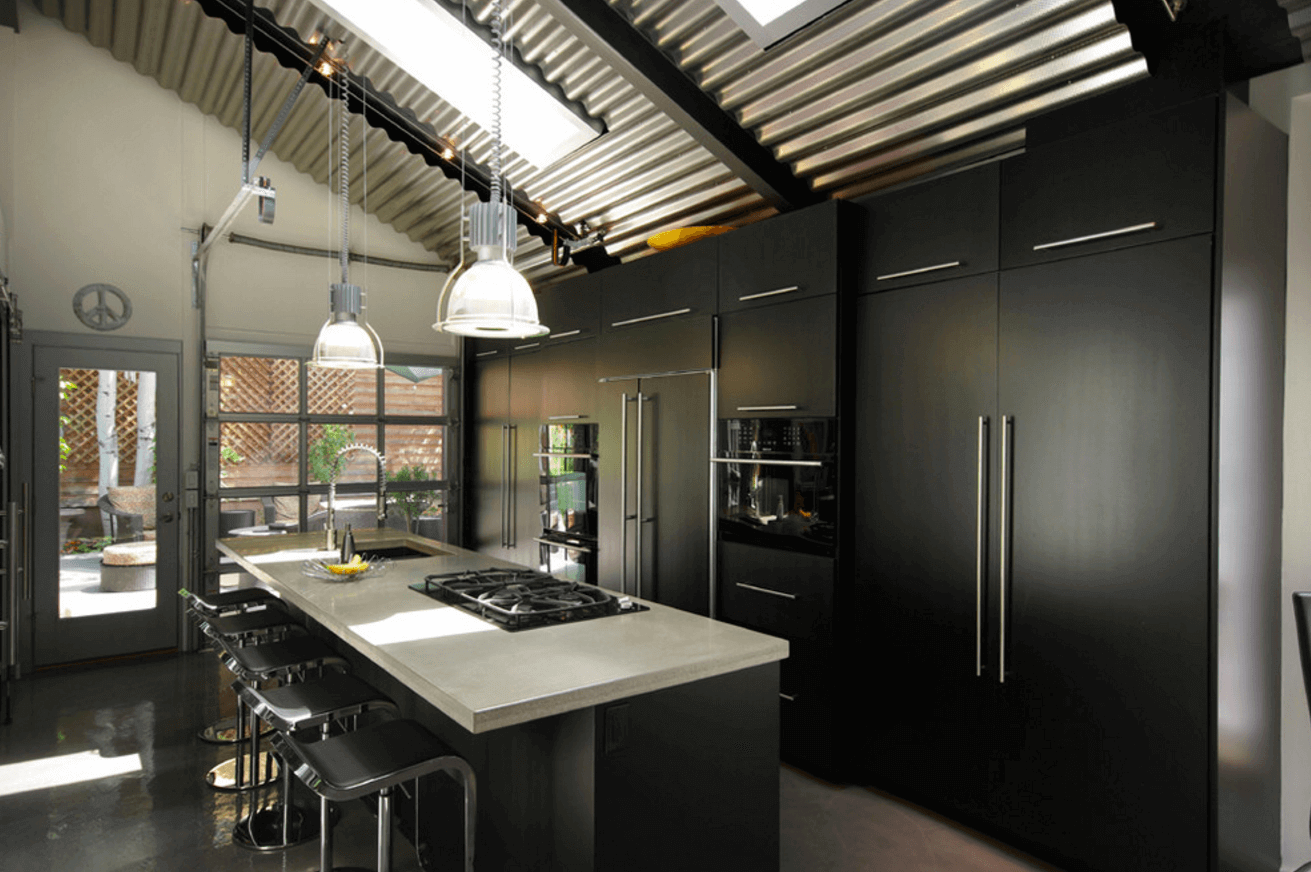 black kitchen design
