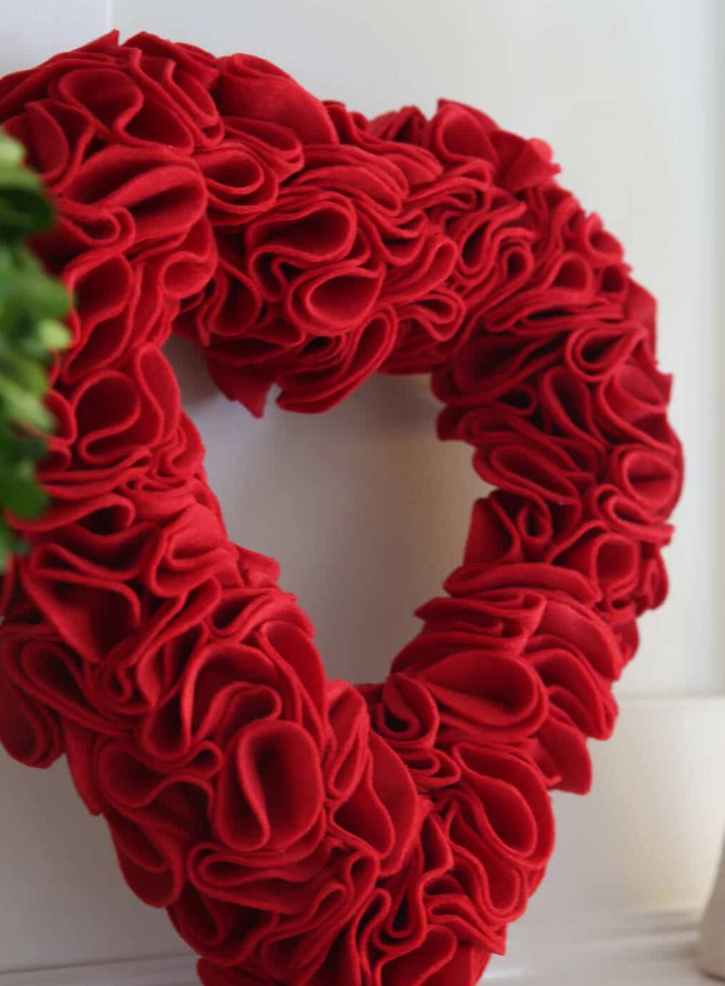 Rich Red Felt Heart Wreath idea