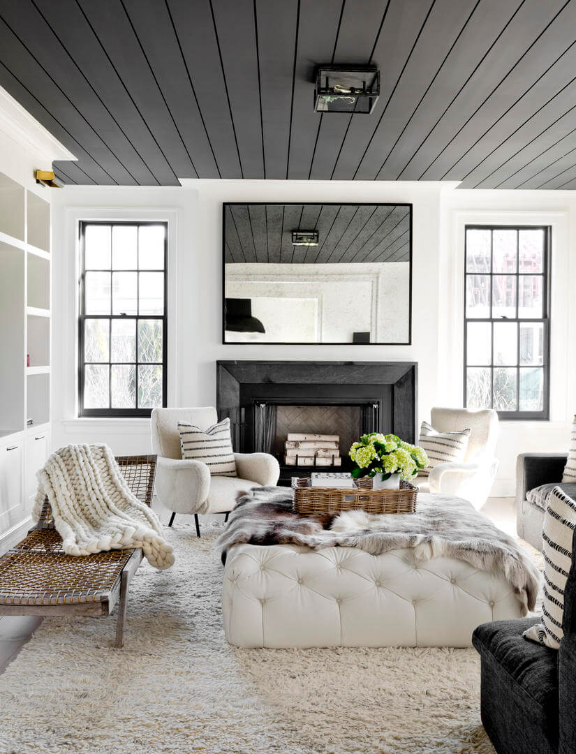 A living room filled with furniture and a fire place
