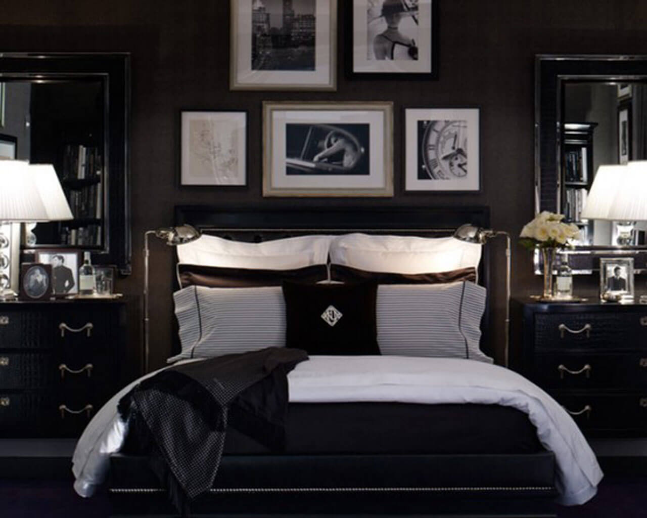 Metallic Black Bedroom Furniture Decor