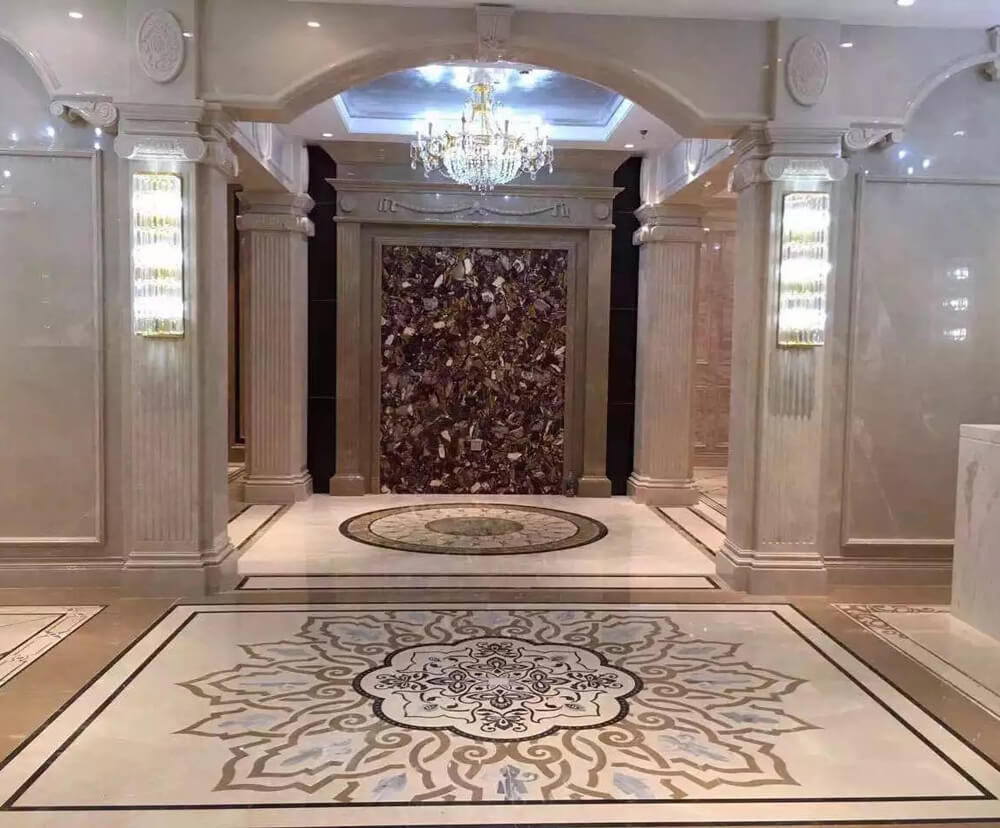 Gradient As Well As Texture Marble Design in Hall