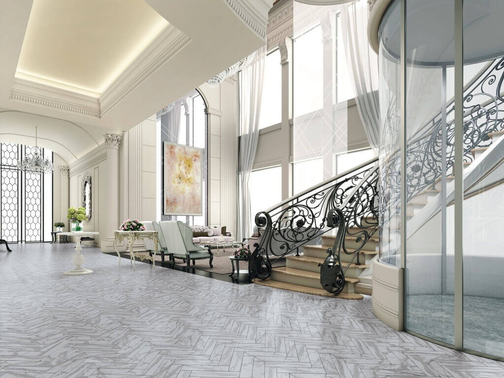 marble design in hall