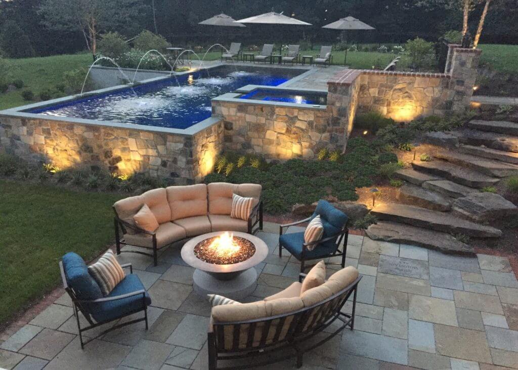 patio pool and fireside