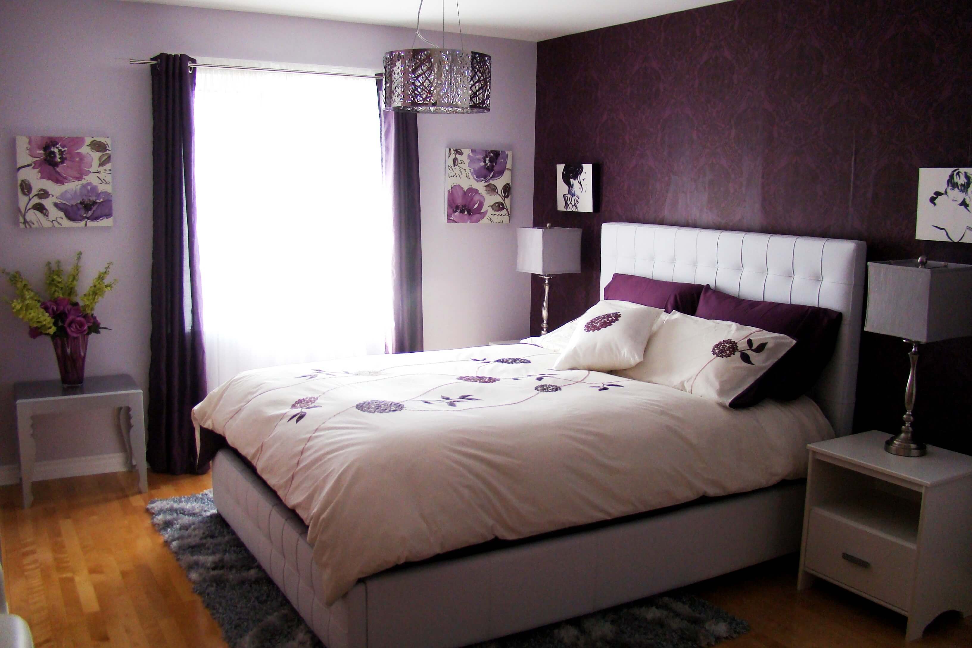 black and purple bedroom