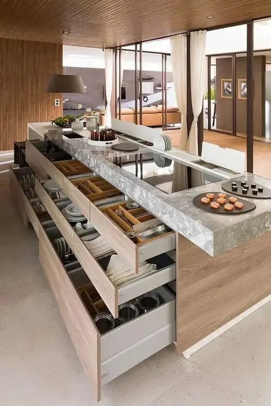functional and orderly kitchen countertop