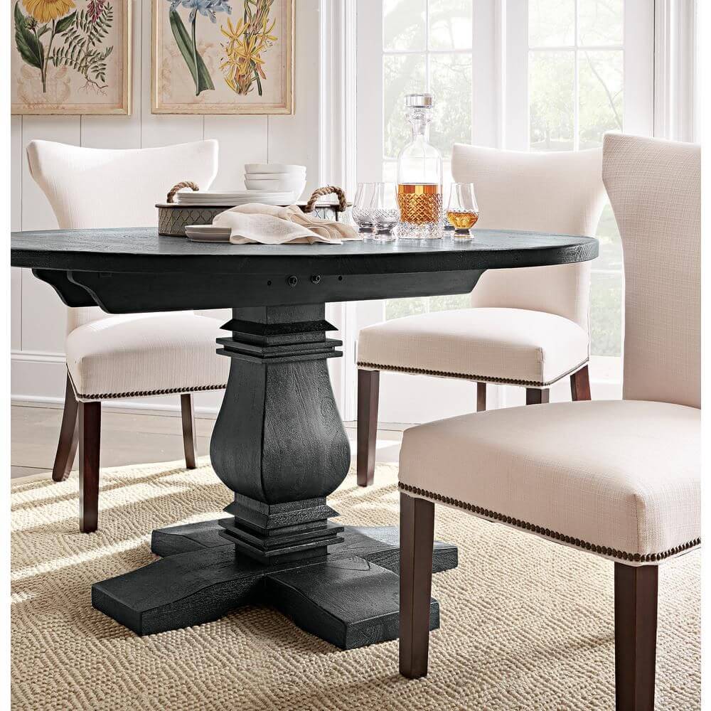 French Country Dining Room Ideas, French Country Round Dining Table Black