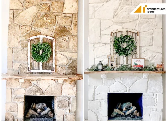 Painting A Stone Fireplace