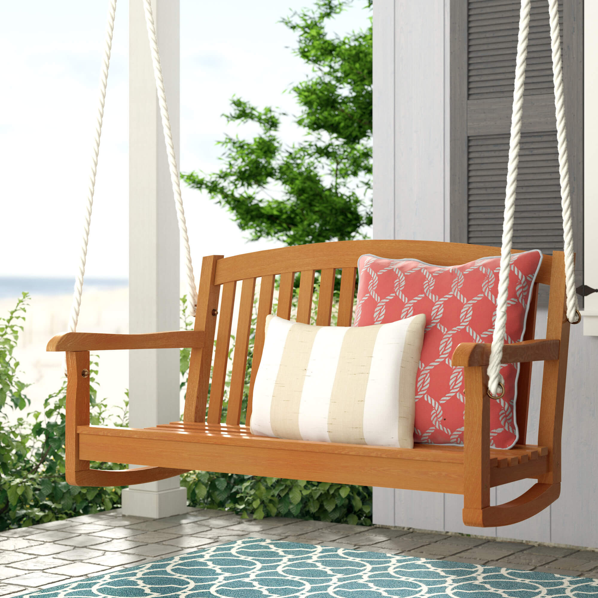 Swing Chair or Floor Pillows To Maximize Patio