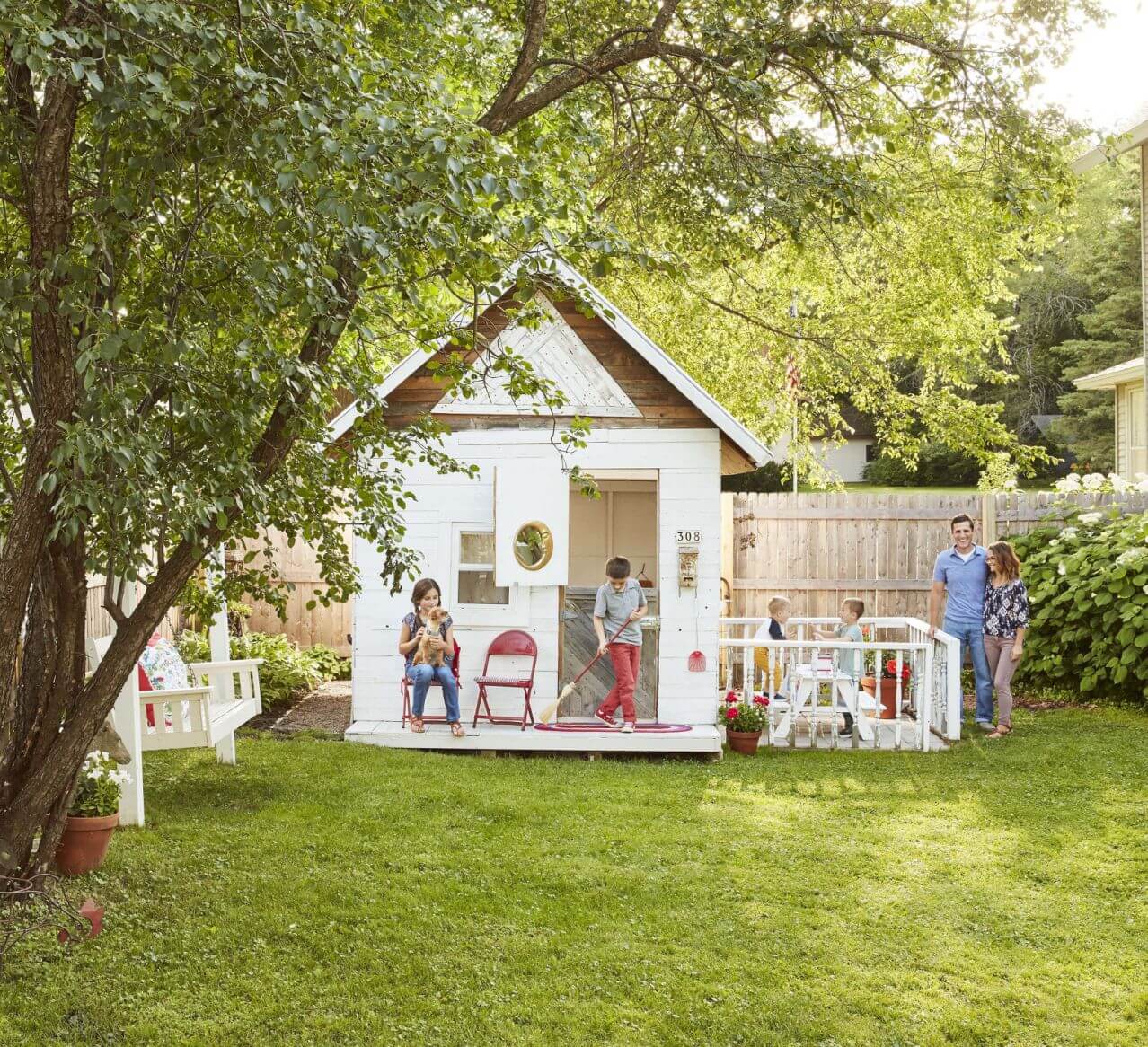 Build a Playhouse for Kid Friendly Backyard