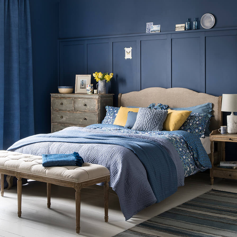 Navy Blue themed bedroom