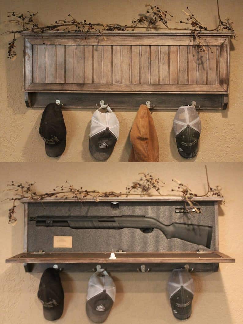 Details about   GUN CONCEALMENT WALL FURNITURE WISCONSIN BADGERS BUCKY or DIY PLAN RED OAK 