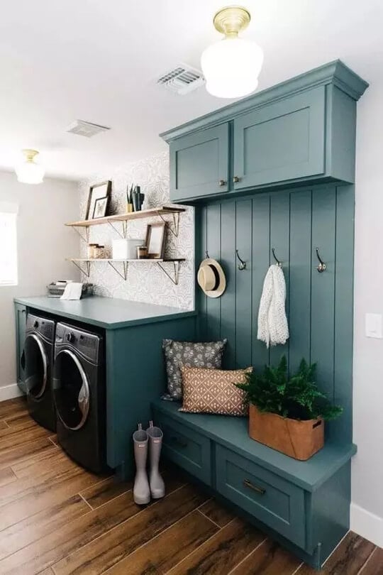 blue laundry room