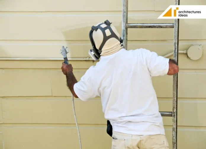 Painting Exterior of House with a Sprayer