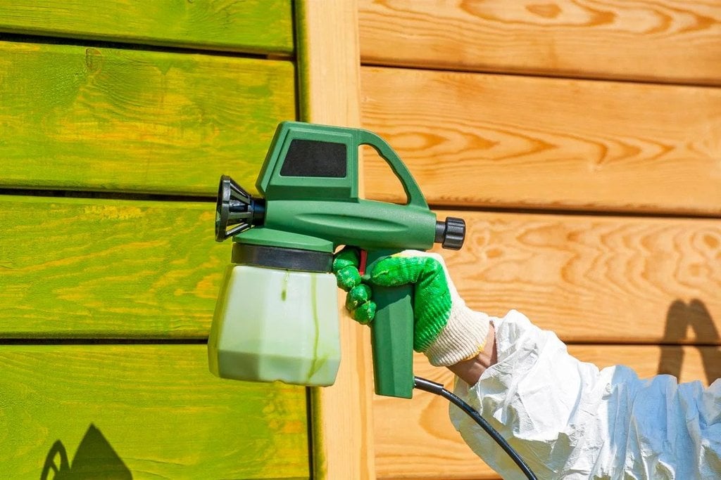 Painting Exterior of House with a Sprayer