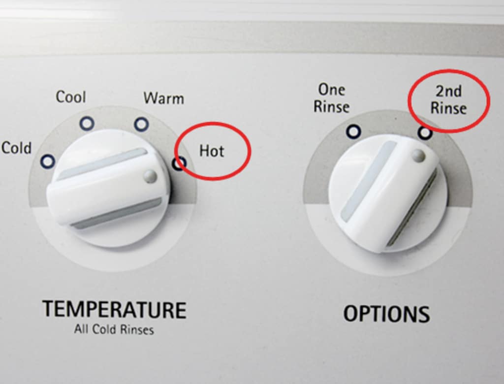 Set the Washing Machine to the Delicate Setting and Set the Proper Water Temperature