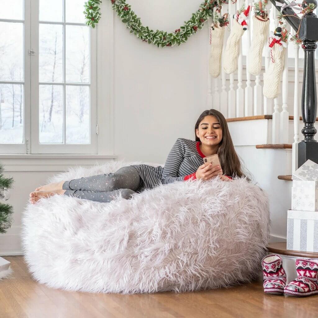  Faux Fur Bean Bag Chair 