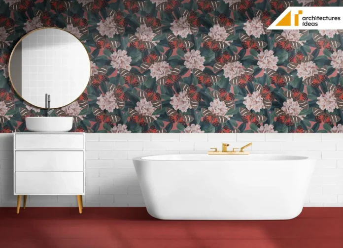 bathroom wallpaper idea