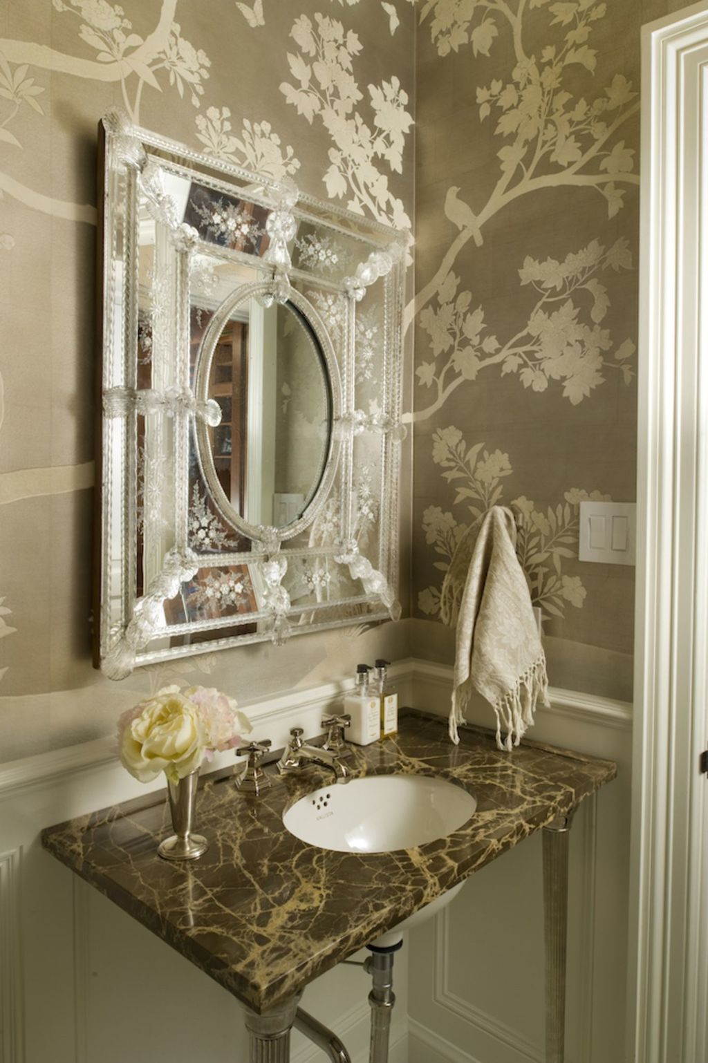 Stunning metallic bathroom wallpaper 9 Bathroom Wallpaper Ideas Cover Walls In Most Creative Way