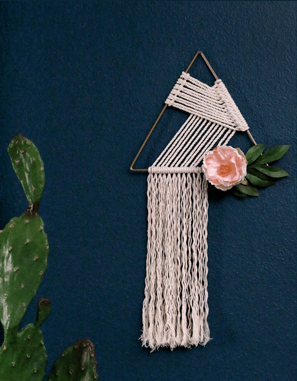  DIY Floral Triangle Macrame Hanging 
