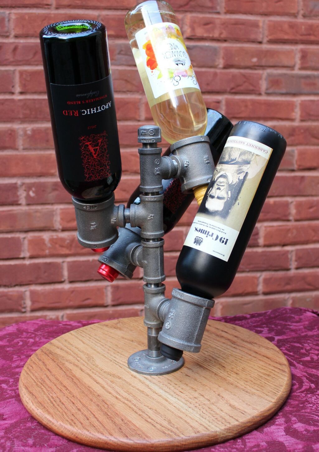 Industrial Tabletop Wine display