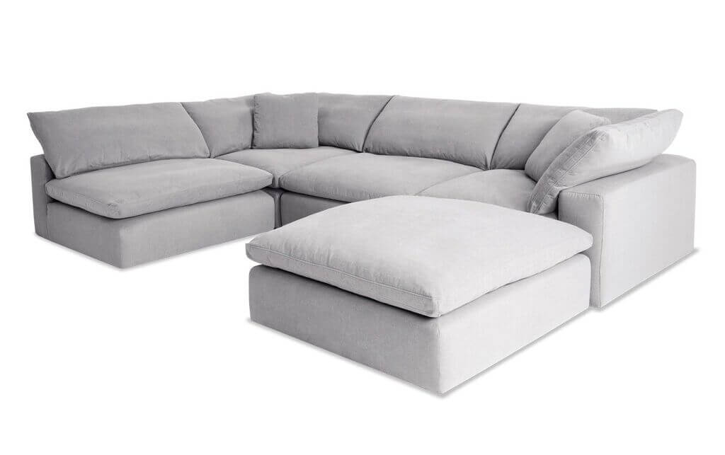 Laguna 5-Piece Modular U Shape Chaise Sectional Cloud Sofa