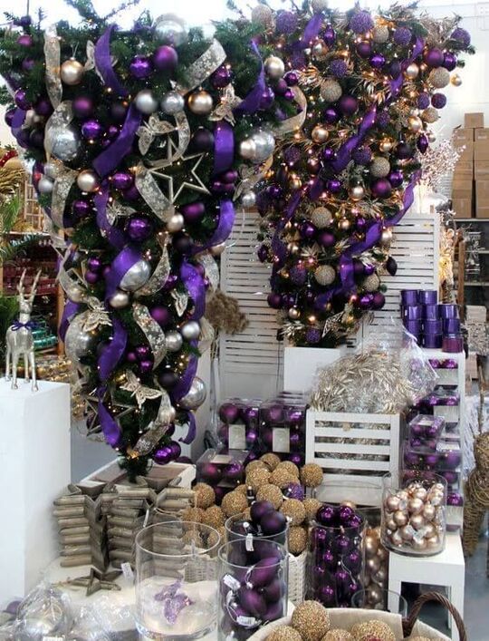 Purple Upside Down Christmas Tree