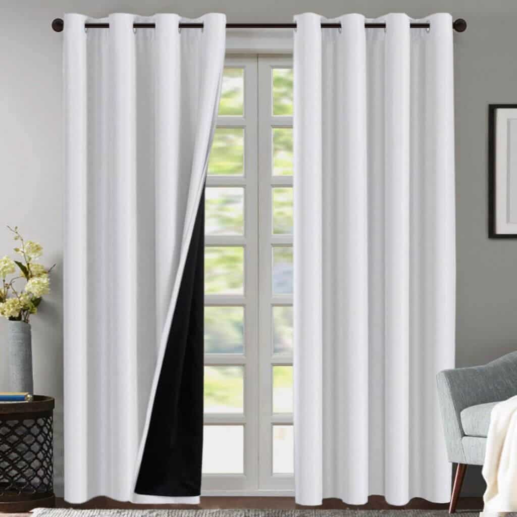 white blackout curtains