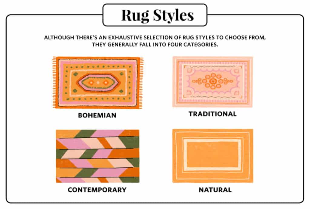 Rug styles for different types of rugs
