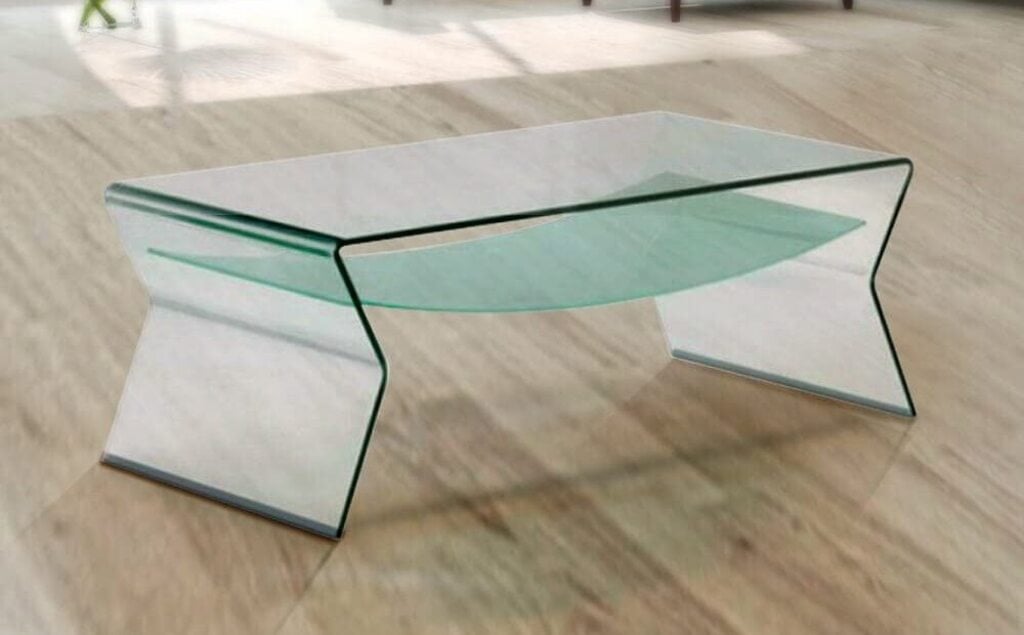 Clear Tempered Bent Glass Table for Management and Employees