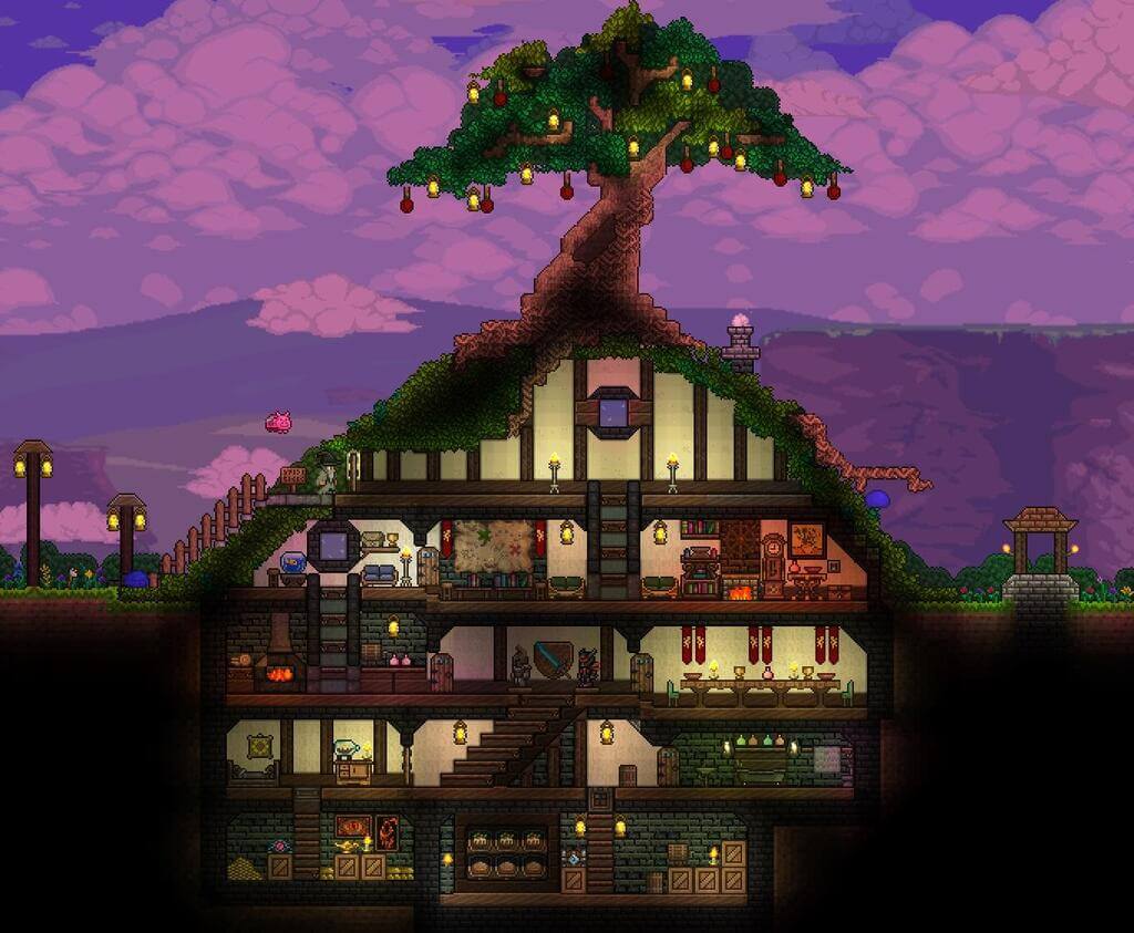 cool wood houses terraria