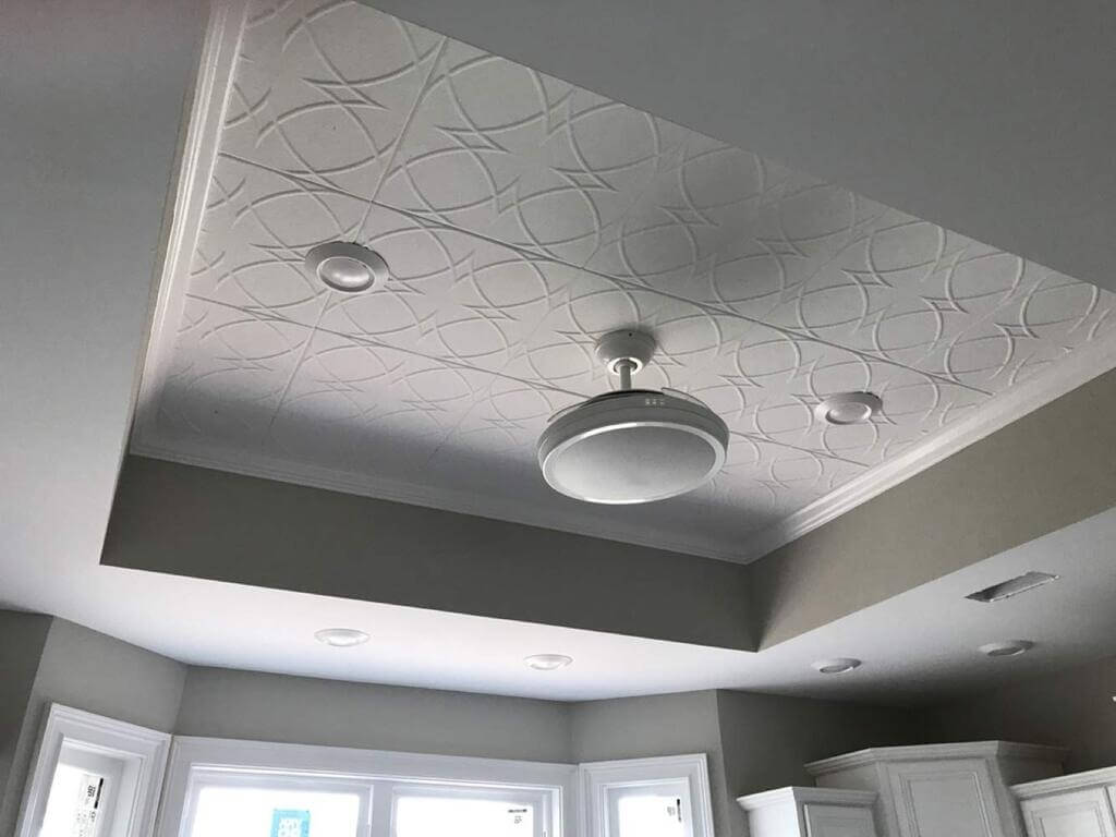 Simple Textured Glue-Up Tile: basement ceiling options