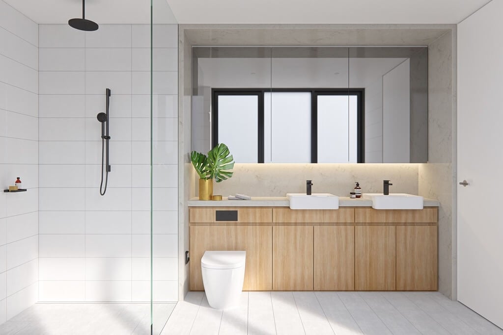 bathroom layout dimensions: Minimalist Bathroom Design