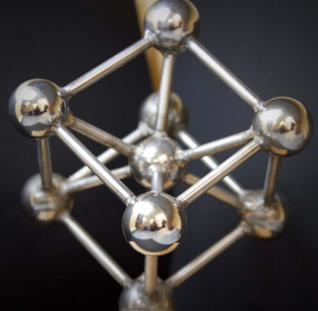 DIY welding projects: A model of a structure made of metal balls
