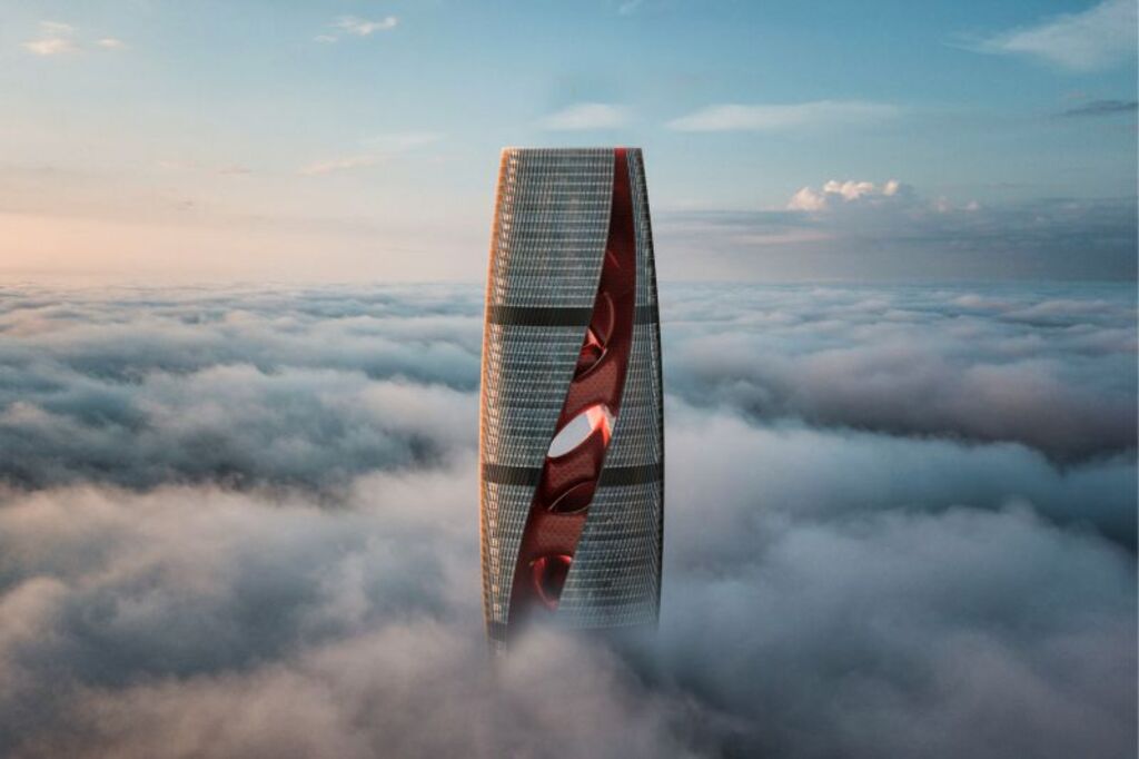 cytokinesis tower in doha aerial view