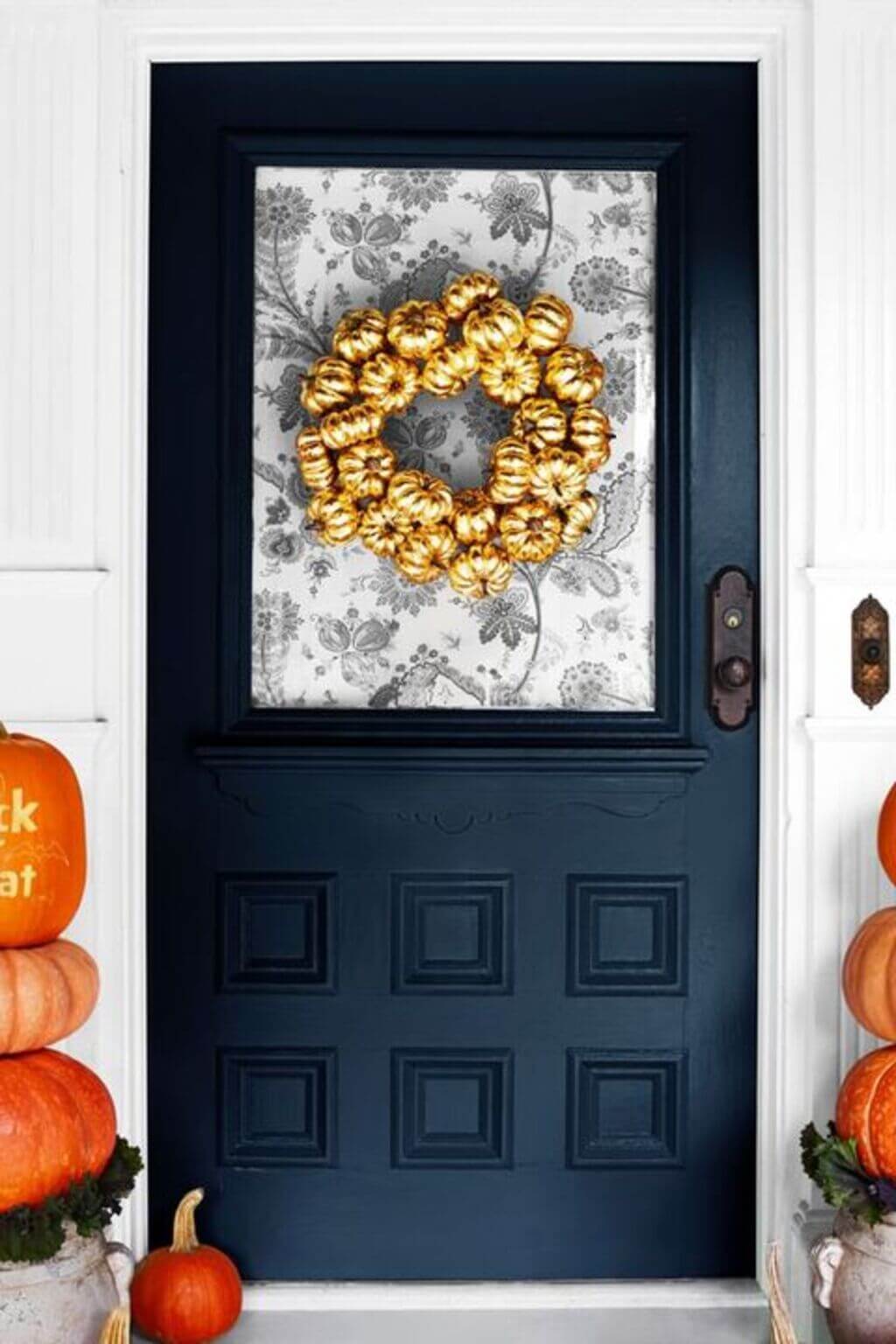 Metallic Pumpkin DIY Halloween Wreath 