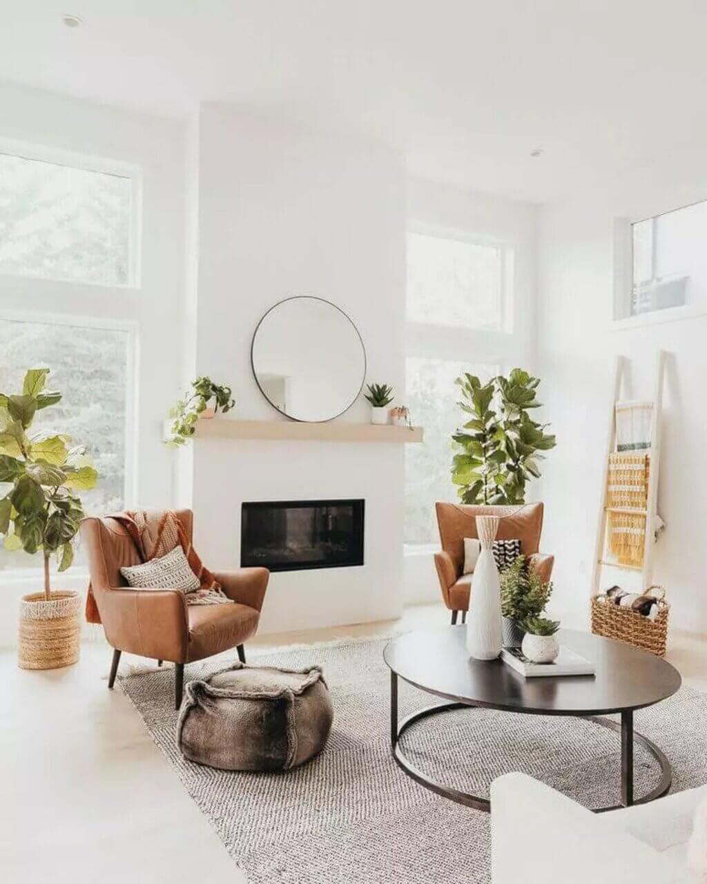 A living room filled with furniture and a fire place
