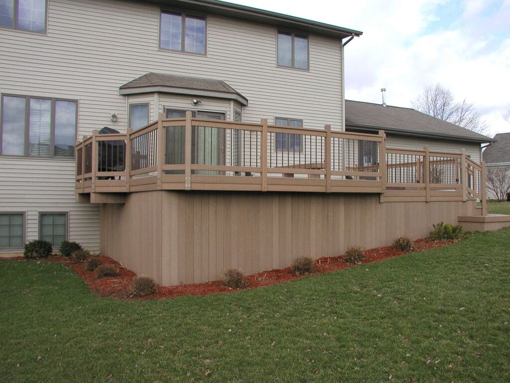 brown deck skirting house