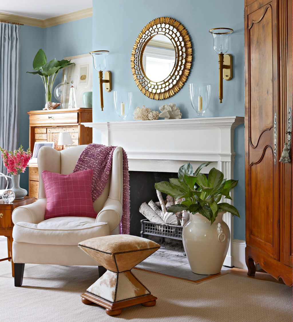 fireplace with mantel