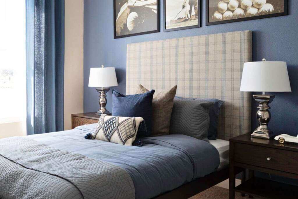 Gray, Blue, and Brown Combo bedroom ideas
