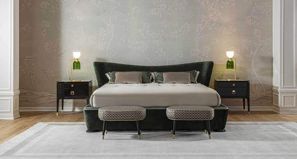 Iron Gray + Fuschia + Gold bedroom ideas
